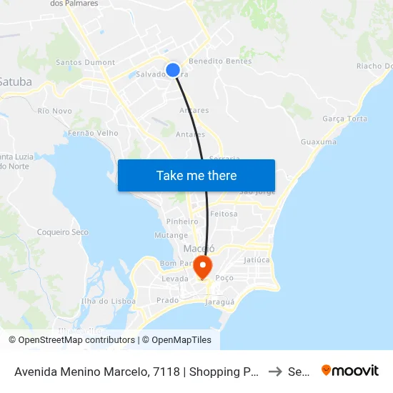 Avenida Menino Marcelo, 7118 | Shopping Pátio Maceió to Seune map