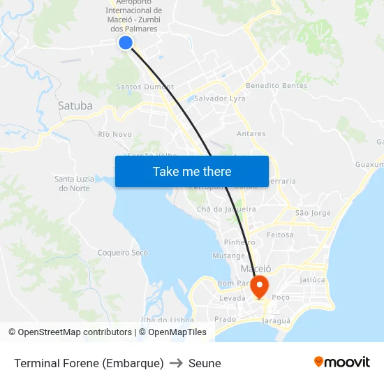 Terminal Forene (Embarque) to Seune map