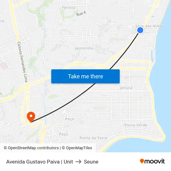 Avenida Gustavo Paiva | Unit to Seune map