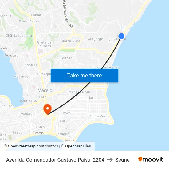 Avenida Comendador Gustavo Paiva, 2204 to Seune map