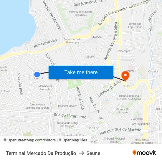 Terminal Mercado Da Produção to Seune map
