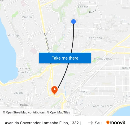 Avenida Governador Lamenha Filho, 1332 | Artemísia to Seune map