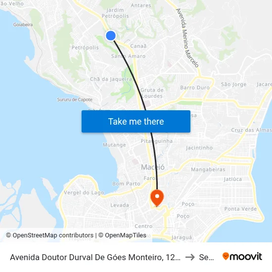 Avenida Doutor Durval De Góes Monteiro, 125 | Funasa to Seune map