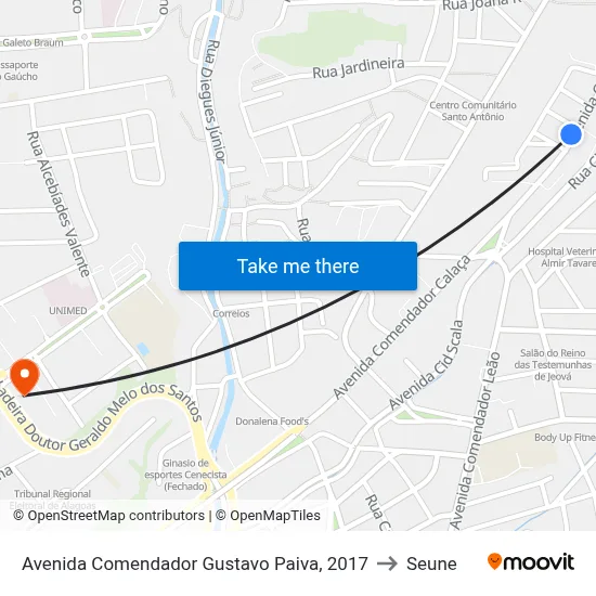 Avenida Comendador Gustavo Paiva, 2017 to Seune map