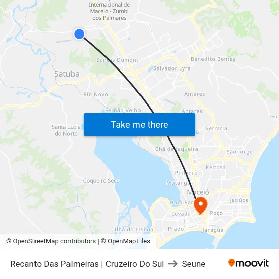 Recanto Das Palmeiras | Cruzeiro Do Sul to Seune map