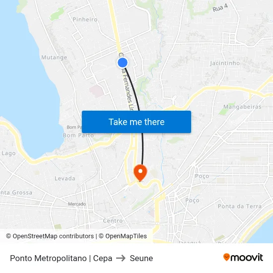 Ponto Metropolitano | Cepa to Seune map