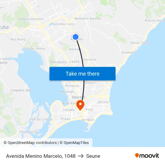 Avenida Menino Marcelo, 1048 to Seune map