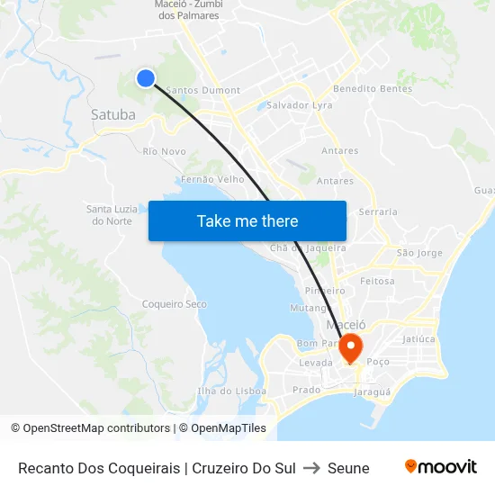 Recanto Dos Coqueirais | Cruzeiro Do Sul to Seune map