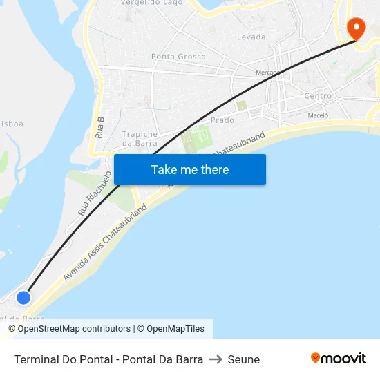 Terminal Do Pontal - Pontal Da Barra to Seune map
