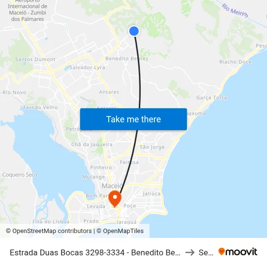 Estrada Duas Bocas 3298-3334 - Benedito Bentes Maceió - Al Brasil to Seune map