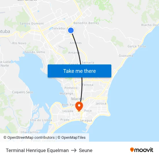 Terminal Henrique Equelman to Seune map