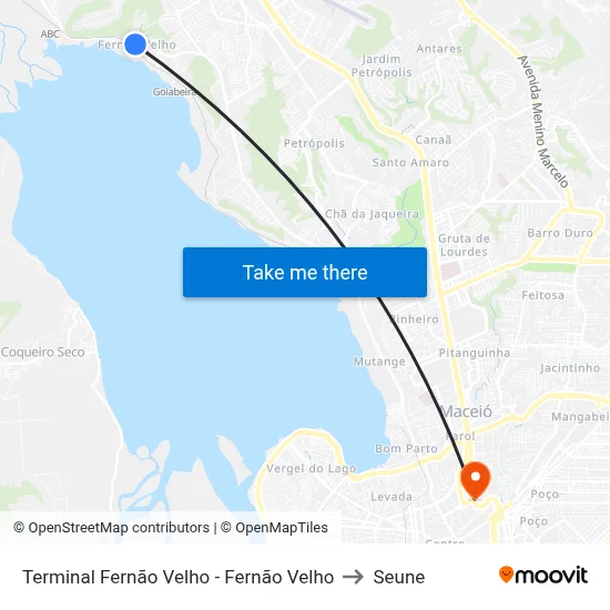 Terminal Fernão Velho - Fernão Velho to Seune map