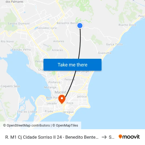R. M1 Cj Cidade Sorriso II 24 - Benedito Bentes Maceió - Al 57084-024 Brasil to Seune map