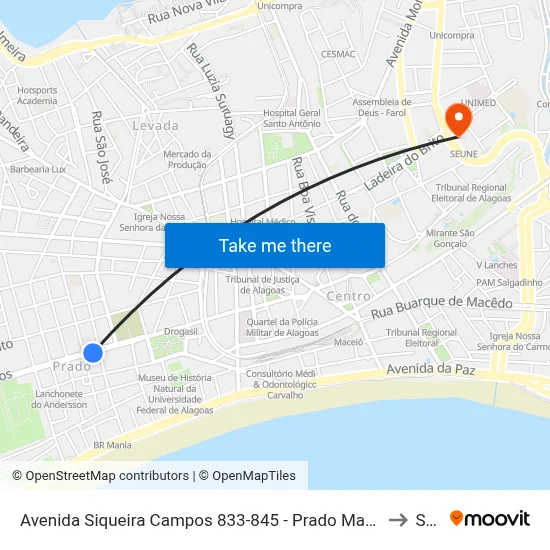 Avenida Siqueira Campos 833-845 - Prado Maceió - Al República Federativa Do Brasil to Seune map