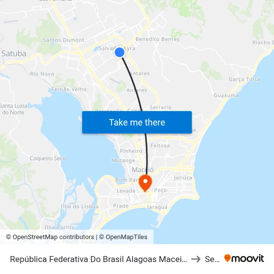 República Federativa Do Brasil Alagoas Maceió Santa Lúcia J?? 533-633 to Seune map
