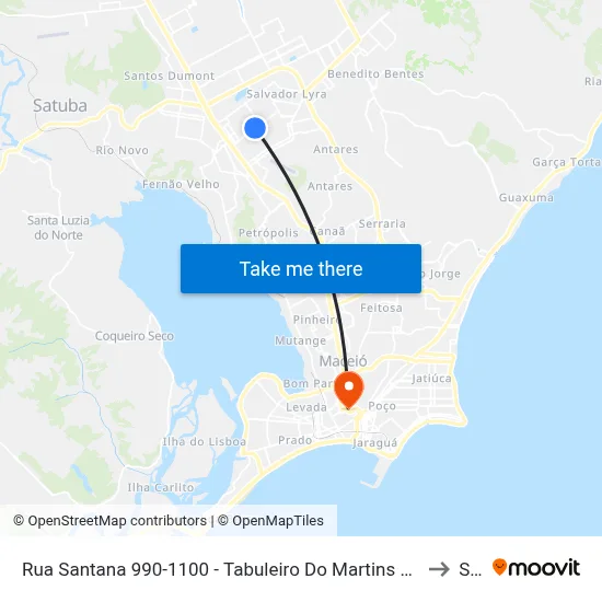 Rua Santana 990-1100 - Tabuleiro Do Martins Maceió - Al 57081-020 República Federativa Do Brasil to Seune map
