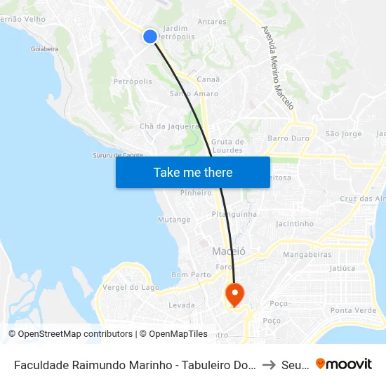 Faculdade Raimundo Marinho - Tabuleiro Do Martins to Seune map