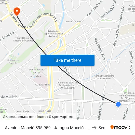 Avenida Maceió 895-959 - Jaraguá Maceió - Al Brasil to Seune map
