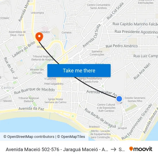 Avenida Maceió 502-576 - Jaraguá Maceió - Al República Federativa Do Brasil to Seune map