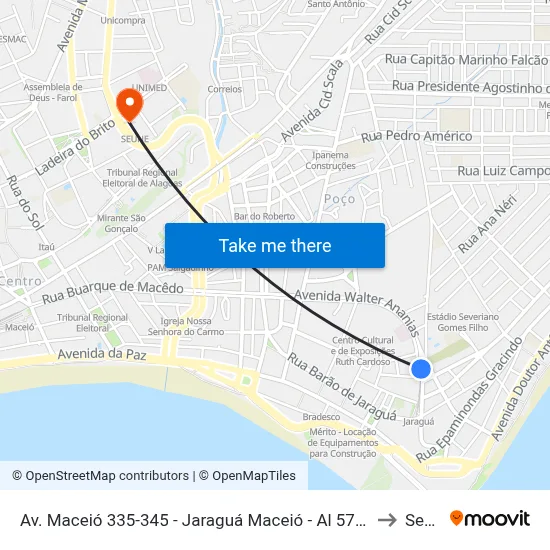 Av. Maceió 335-345 - Jaraguá Maceió - Al 57022-080 Brasil to Seune map