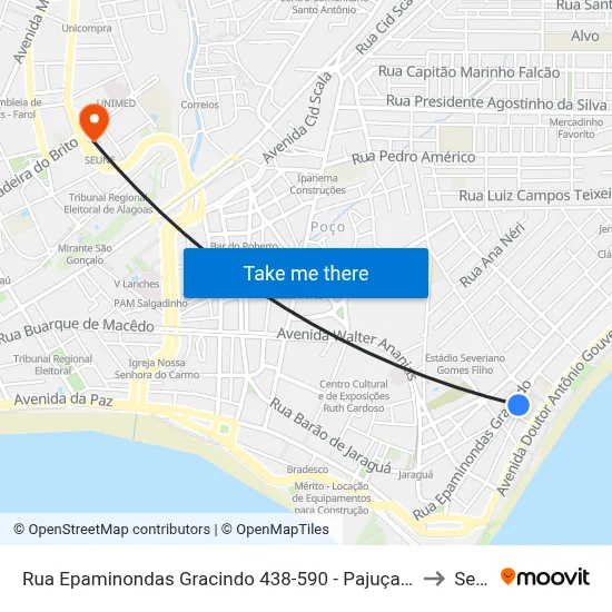 Rua Epaminondas Gracindo 438-590 - Pajuçara Maceió - Al Brasil to Seune map