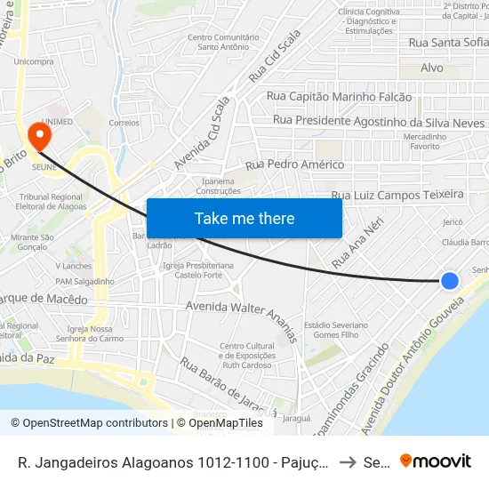 R. Jangadeiros Alagoanos 1012-1100 - Pajuçara Maceió - Al Brasil to Seune map