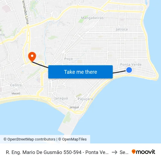 R. Eng. Mario De Gusmão 550-594 - Ponta Verde Maceió - Al Brasil to Seune map