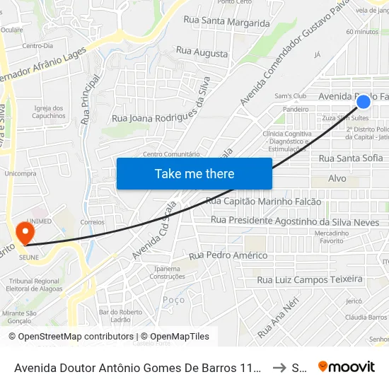 Avenida Doutor Antônio Gomes De Barros 1196a - Jatiúca Maceió - Al Brasil to Seune map
