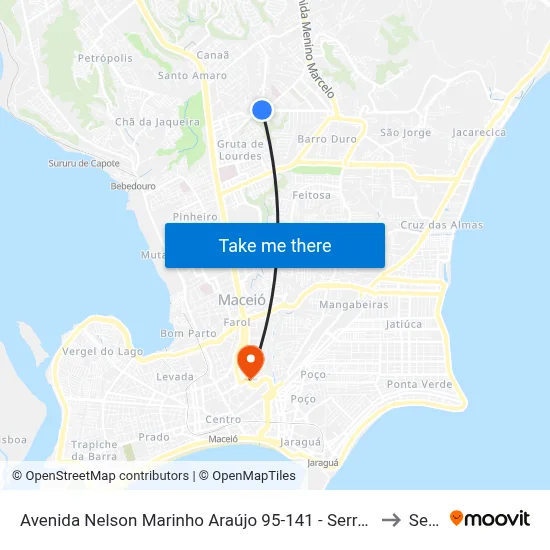 Avenida Nelson Marinho Araújo 95-141 - Serraria Maceió - Al Brasil to Seune map