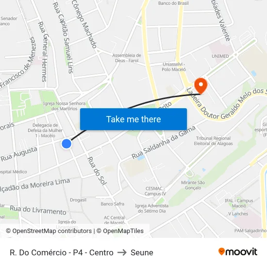 R. Do Comércio - P4 - Centro to Seune map