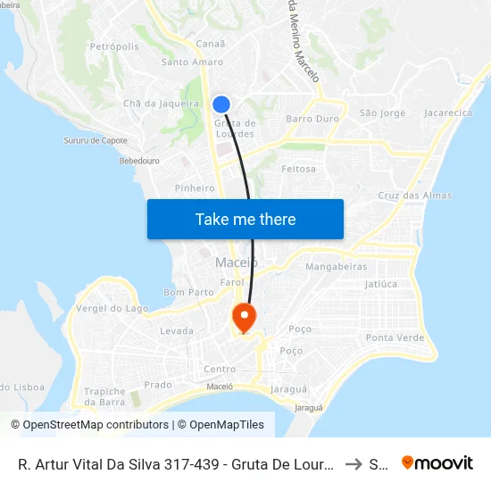 R. Artur Vital Da Silva 317-439 - Gruta De Lourdes Maceió - Al 57052-790 Brasil to Seune map