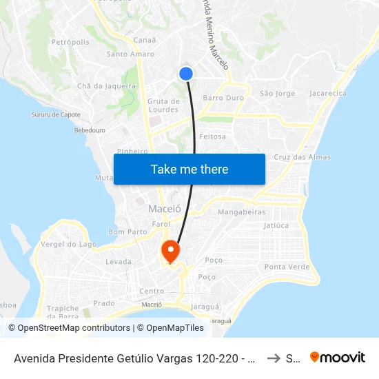 Avenida Presidente Getúlio Vargas 120-220 - Serraria Maceió - Al 57046-840 Brasil to Seune map