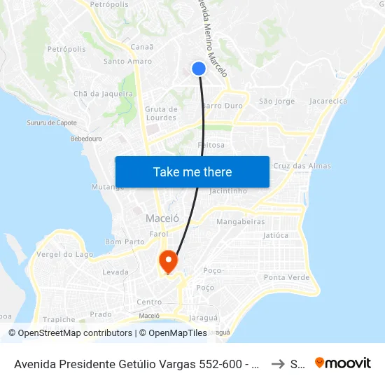 Avenida Presidente Getúlio Vargas 552-600 - Serraria Maceió - Al 57046-840 Brasil to Seune map