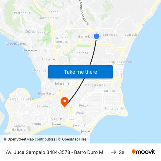 Av. Juca Sampaio 3484-3578 - Barro Duro Maceió - Al Brasil to Seune map