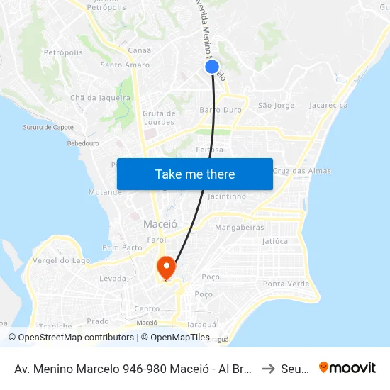 Av. Menino Marcelo 946-980 Maceió - Al Brasil to Seune map
