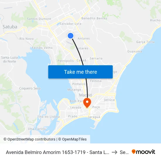 Avenida Belmiro Amorim 1653-1719 - Santa Lúcia Maceió - Al Brasil to Seune map