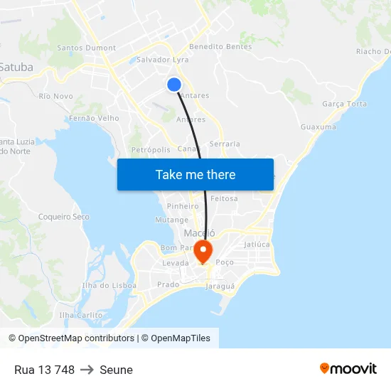 Rua 13 748 to Seune map