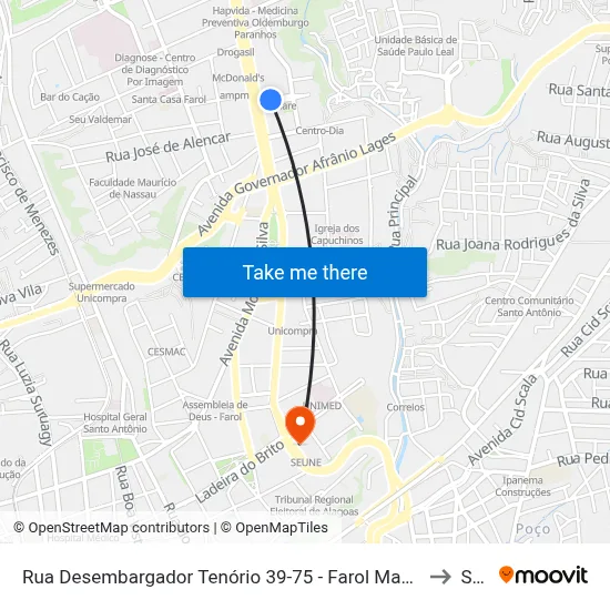Rua Desembargador Tenório 39-75 - Farol Maceió - Al República Federativa Do Brasil to Seune map