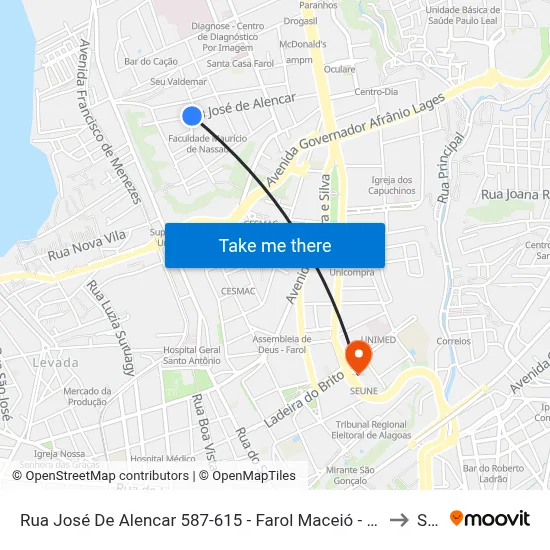 Rua José De Alencar 587-615 - Farol Maceió - Al 57051-565 República Federativa Do Brasil to Seune map