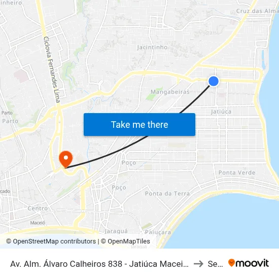 Av. Alm. Álvaro Calheiros 838 - Jatiúca Maceió - Al 57036-020 Brasil to Seune map
