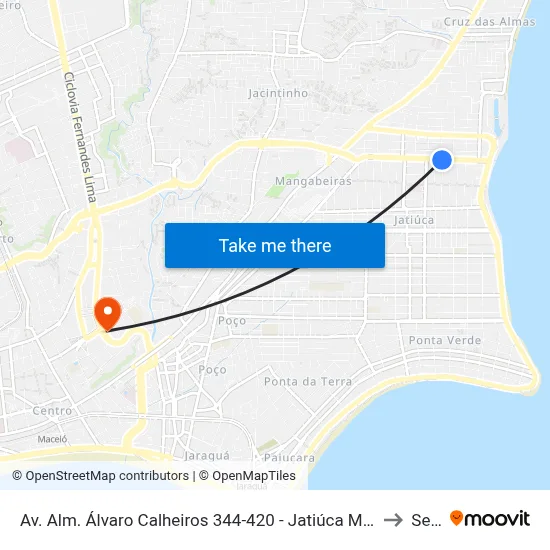 Av. Alm. Álvaro Calheiros 344-420 - Jatiúca Maceió - Al 57035-558 Brasil to Seune map