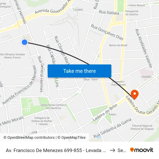 Av. Francisco De Menezes 699-855 - Levada Maceió - Al Brasil to Seune map