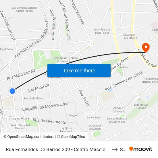 Rua Fernandes De Barros 209 - Centro Maceió - Al 57020-020 República Federativa Do Brasil to Seune map