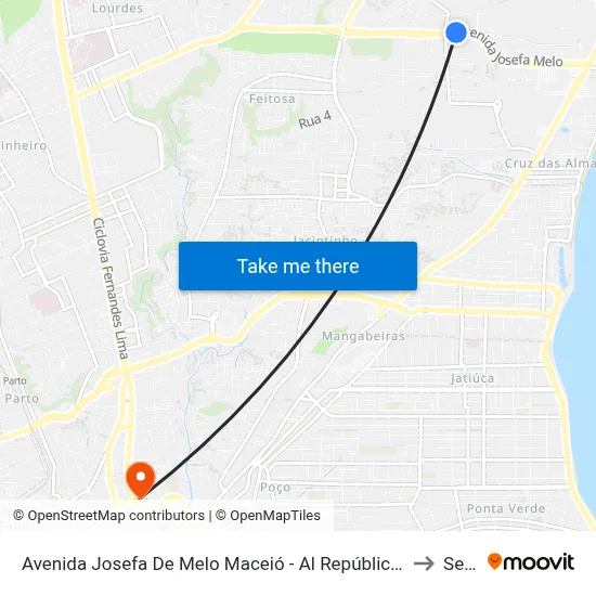 Avenida Josefa De Melo Maceió - Al República Federativa Do Brasil to Seune map