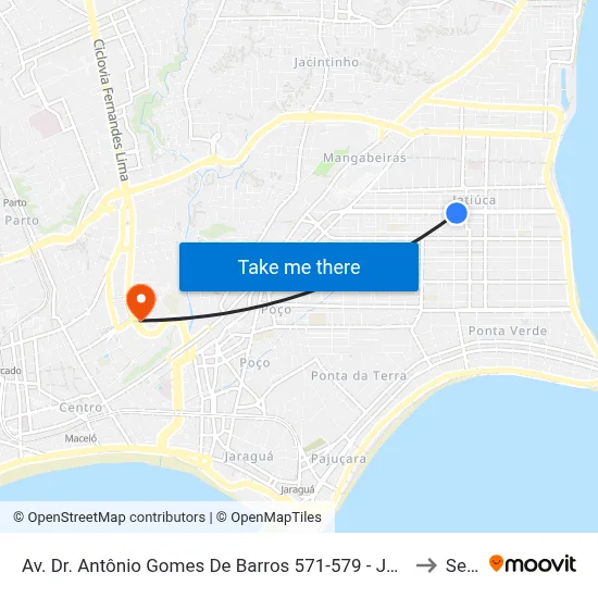 Av. Dr. Antônio Gomes De Barros 571-579 - Jatiúca Maceió - Al Brasil to Seune map