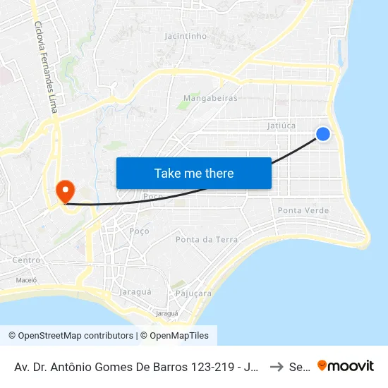 Av. Dr. Antônio Gomes De Barros 123-219 - Jatiúca Maceió - Al Brasil to Seune map