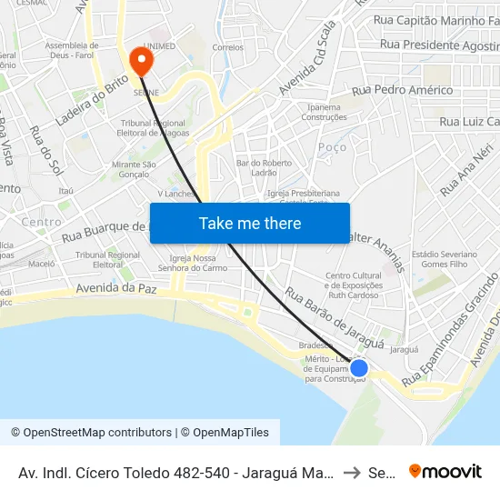 Av. Indl. Cícero Toledo 482-540 - Jaraguá Maceió - Al Brasil to Seune map