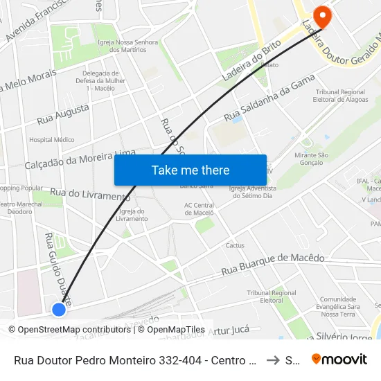 Rua Doutor Pedro Monteiro 332-404 - Centro Maceió - Al 57020-380 Brasil to Seune map