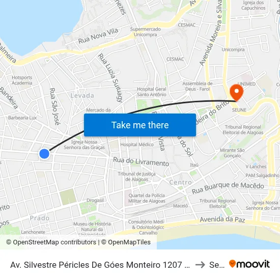 Av. Silvestre Péricles De Góes Monteiro 1207 - Levada Maceió - Al Brasil to Seune map