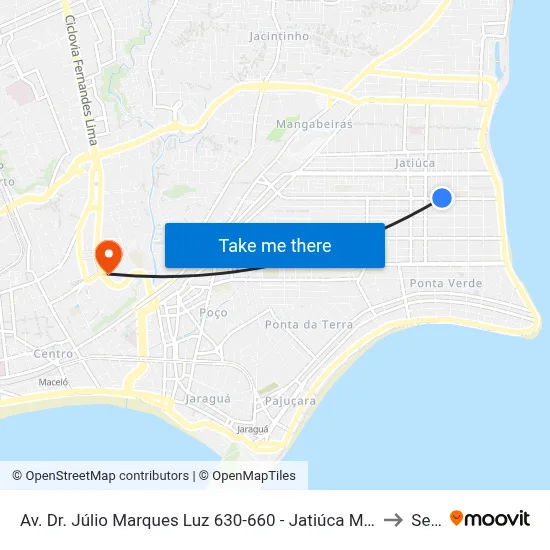 Av. Dr. Júlio Marques Luz 630-660 - Jatiúca Maceió - Al 57035-700 Brasil to Seune map